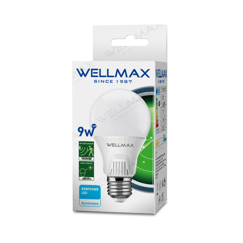 Wellmax LED A Bulb, Ballet Series, 9W With Motion Sensor