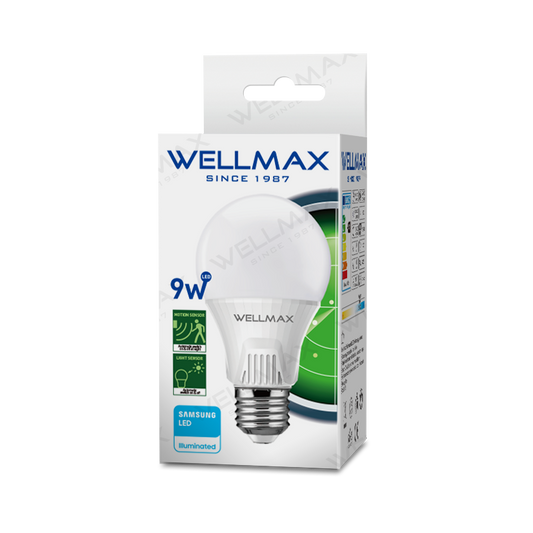 Wellmax LED A Bulb, Ballet Series, 9W With Motion Sensor